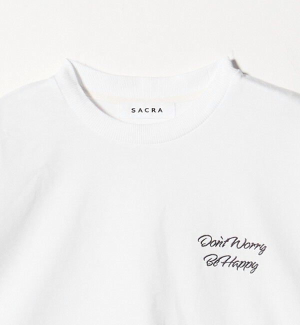 UNITED ARROWS「＜SACRA＞メッセージプリント クロップド Tシャツ」|Tシャツ・カットソー|