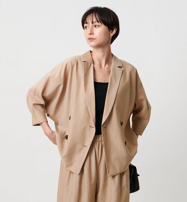 UNITED ARROWS「シアー ドルマン ブラウス ジャケット ウォッシャブル」|テーラードジャケット|BEIGE