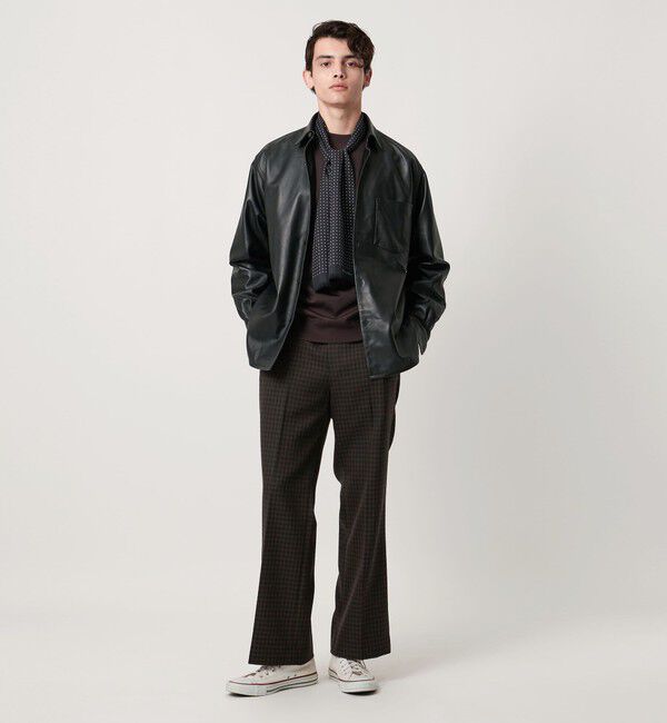 UNITED ARROWS「モダンチェック ノープリーツ ワイドストレート パンツ」|その他|