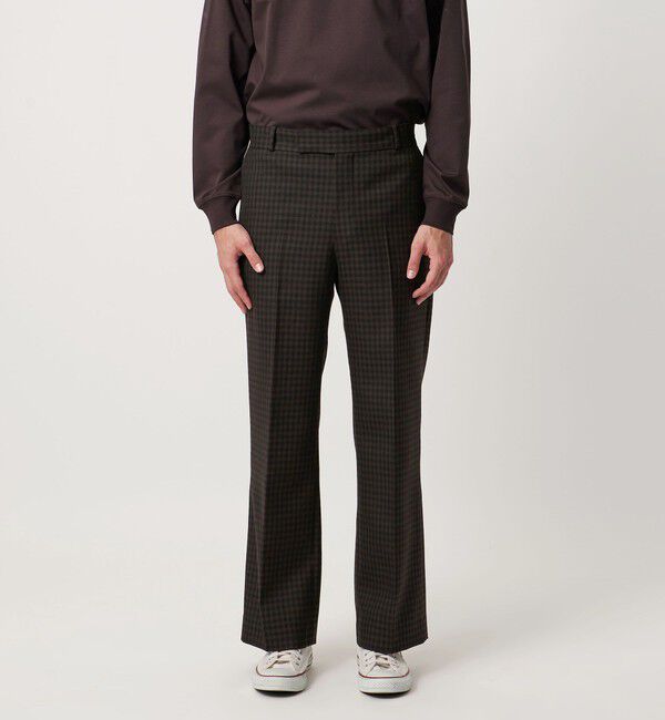 UNITED ARROWS「モダンチェック ノープリーツ ワイドストレート パンツ」|その他|