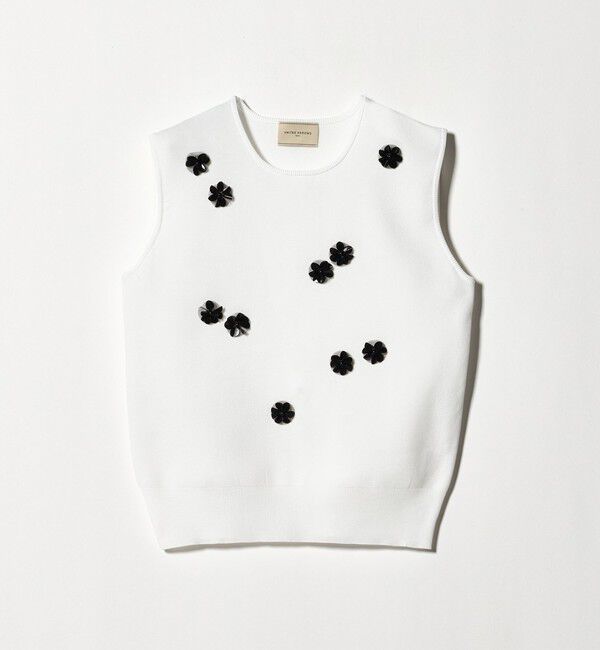 UNITED ARROWS「スパンコール 3D フラワー ベスト」|ニット・セーター|