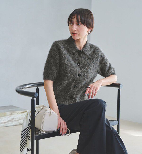 UNITED ARROWS「フォックスカシミヤ ショートスリーブ ポロニット」|ニット・セーター|