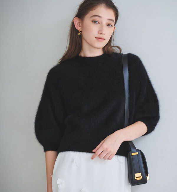 UNITED ARROWS「フォックスカシミヤ パフ ハーフスリーブ ニット」|ニット・セーター|