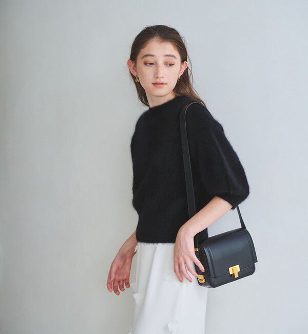 UNITED ARROWS「フォックスカシミヤ パフ ハーフスリーブ ニット」|ニット・セーター|