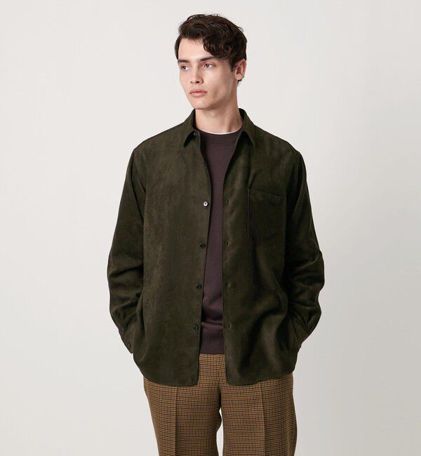UNITED ARROWS「スエードライク レギュラーカラー オーバーシャツ」|シャツ・ブラウス|