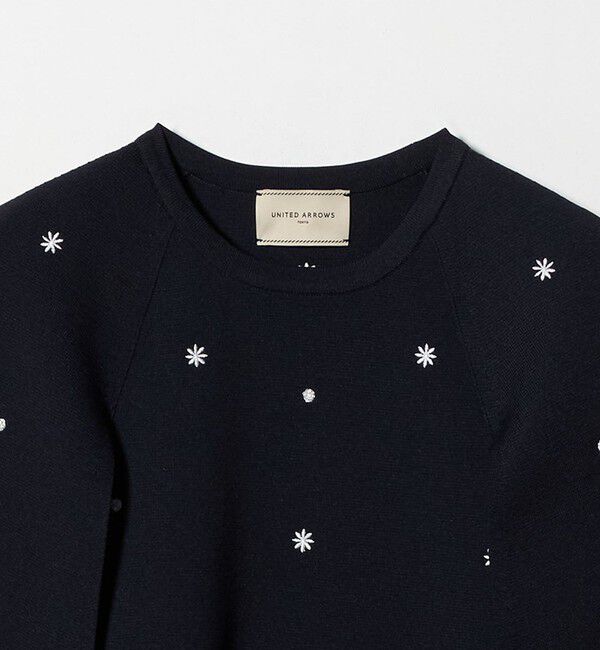 UNITED ARROWS「エンブロイダリー フラワー ケープニット ‐ウォッシャブル‐」|ニット・セーター|