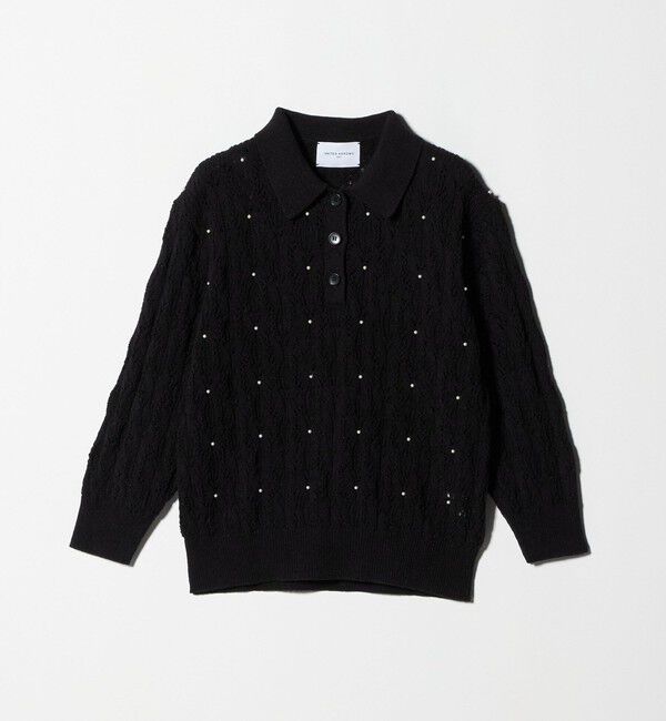 UNITED ARROWS「フェイクパール レース プルオーバー ニット ウォッシャブル」|ニット・セーター|