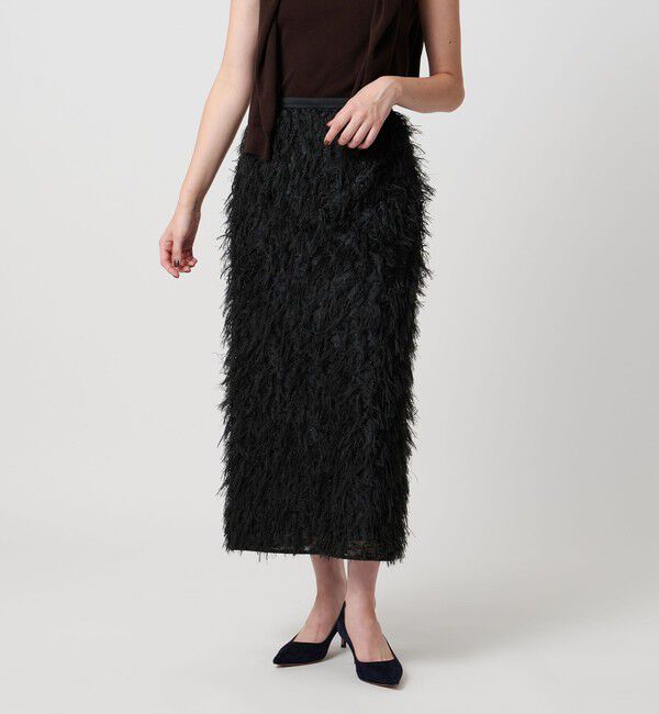 UNITED ARROWS「ヘアリー ラメ カットジャガード タイト スカート」|スカート|