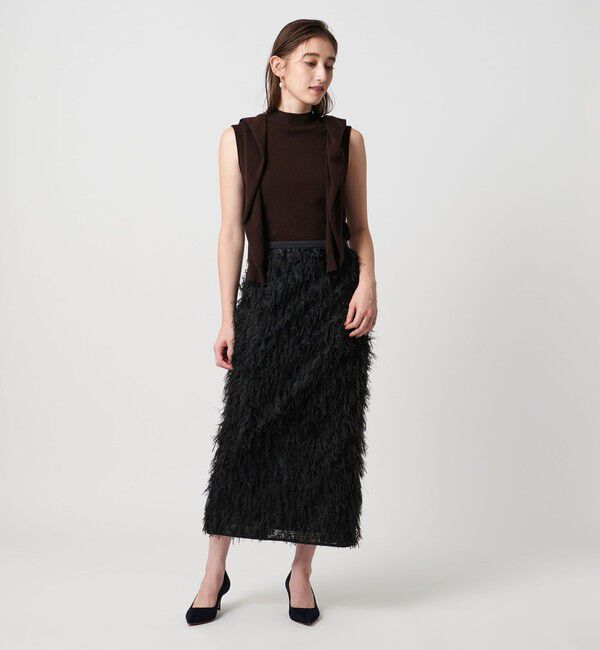 UNITED ARROWS「ヘアリー ラメ カットジャガード タイト スカート」|スカート|