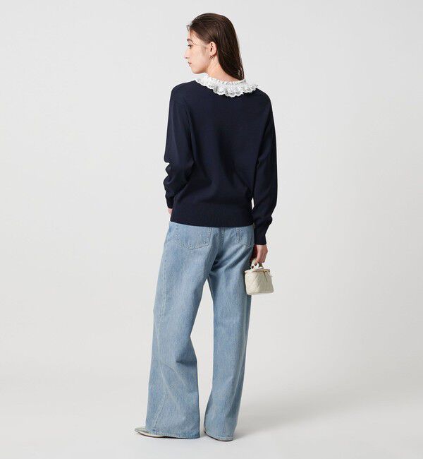 UNITED ARROWS「スカラップ レース フリル ニット‐ウォッシャブル‐」|ニット・セーター|