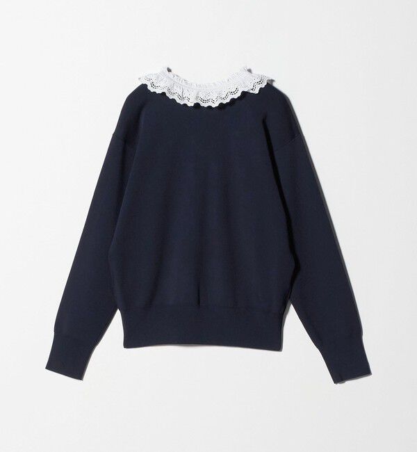 UNITED ARROWS「スカラップ レース フリル ニット‐ウォッシャブル‐」|ニット・セーター|