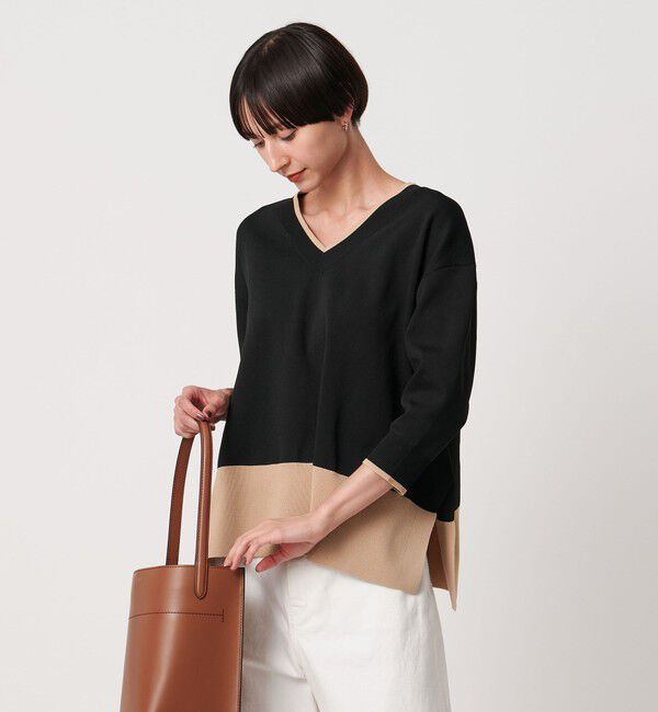 UNITED ARROWS「ミニマル 2WAY ニット‐ウォッシャブル‐」|ニット・セーター|BLACK