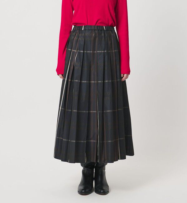 UNITED ARROWS「チェック タフタ プリーツスカート」|スカート|