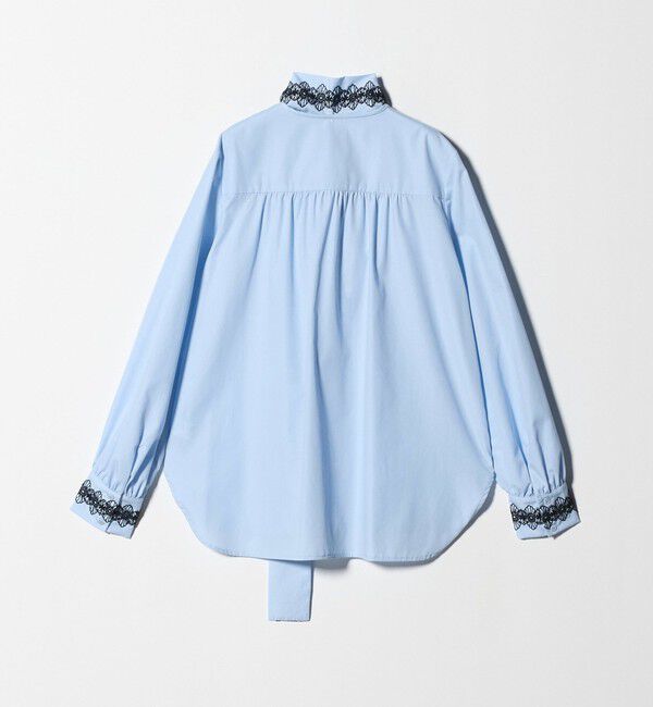UNITED ARROWS「レース コンビ ボウタイ リボン ブラウス ‐ウォッシャブル‐」|シャツ・ブラウス|