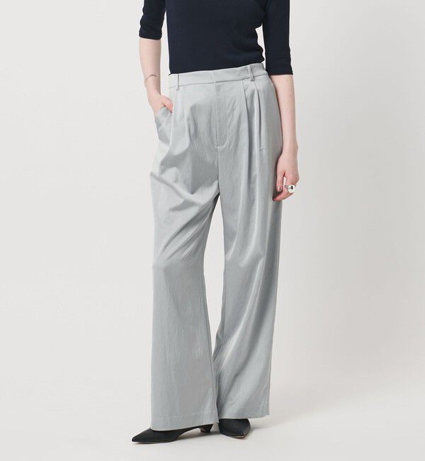 UNITED ARROWS「サテン 2タック ストレート パンツ」|チノ|