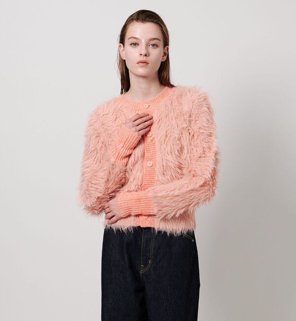 ASTRAET「＜ASTRAET＞シャギー クルーネック カーディガン」|カーディガン|PINK