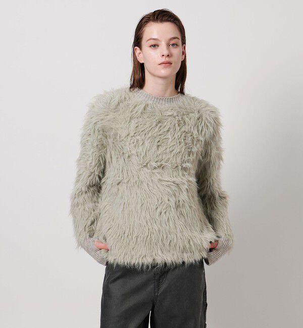 ASTRAET「＜ASTRAET＞シャギー クルーネックニット」|ニット・セーター|MD.GRAY