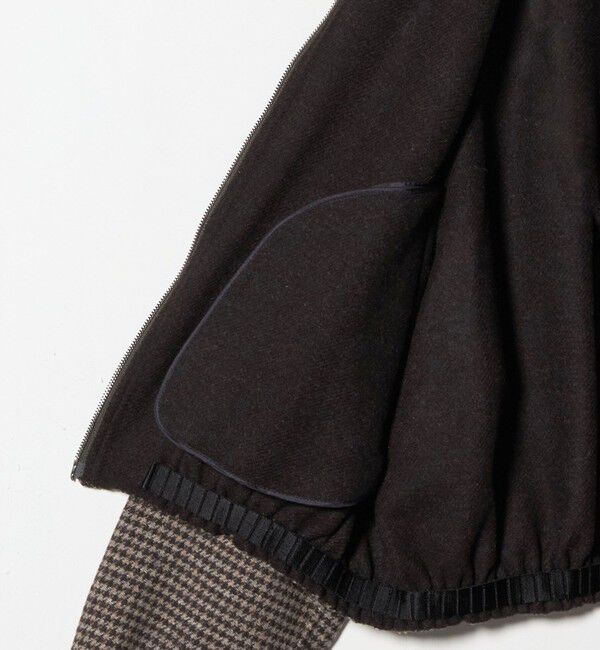 ASTRAET「＜ASTRAET＞ハウンドトゥース ステンカラー ジップブルゾン」|ブルゾン・スタジャン|