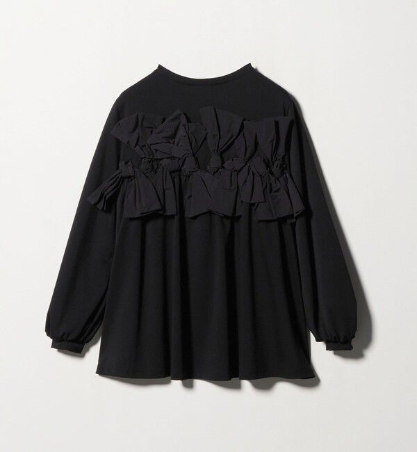 UNITED ARROWS「リボン コンビ パフスリーブ カットソー ‐ウォッシャブル‐」|Tシャツ・カットソー|