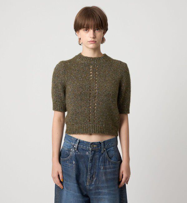 ASTRAET「＜ASTRAET＞3G アイレット ショートスリーブニット」|ニット・セーター|