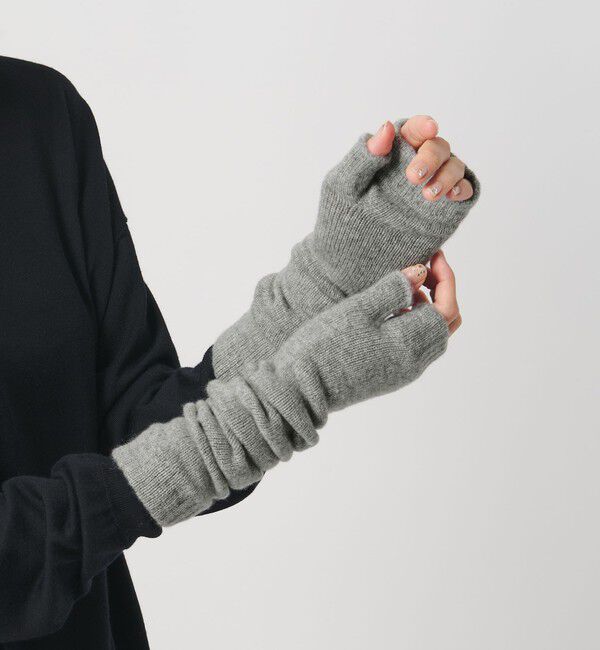 UNITED ARROWS「【別注】＜Johnstons of Elgin＞カシミヤ ロング フィンガーレスグローブ」|手袋|MD.GRAY