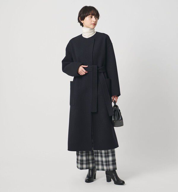 UNITED ARROWS「ウール リバー ロング コート」|ダッフルコート|NAVY