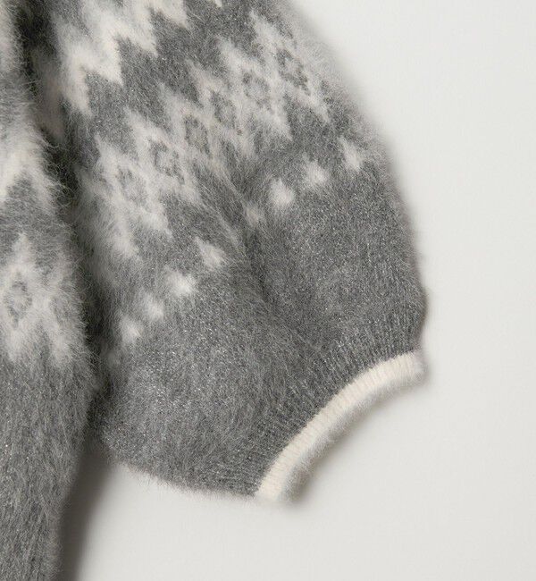 UNITED ARROWS「フォックスカシミヤ  パフスリーブ ジャガードニット」|ニット・セーター|