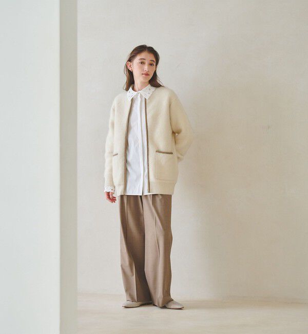 UNITED ARROWS「フォックスカシミヤ トリムコンビ カーディガン」|カーディガン|