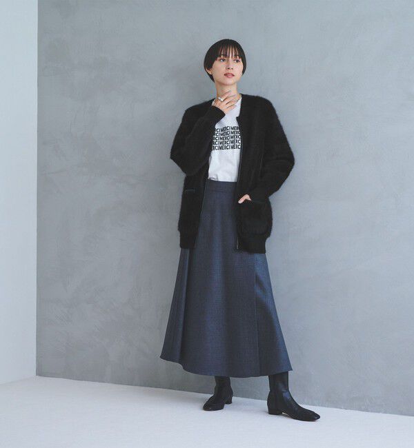 UNITED ARROWS「フォックスカシミヤ トリムコンビ カーディガン」|カーディガン|