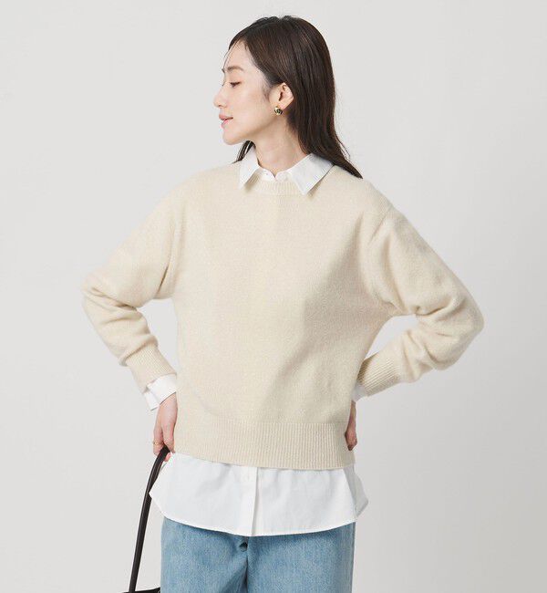 UNITED ARROWS「フォックス ウール ラメ クルーネック ニット」|ニット・セーター|