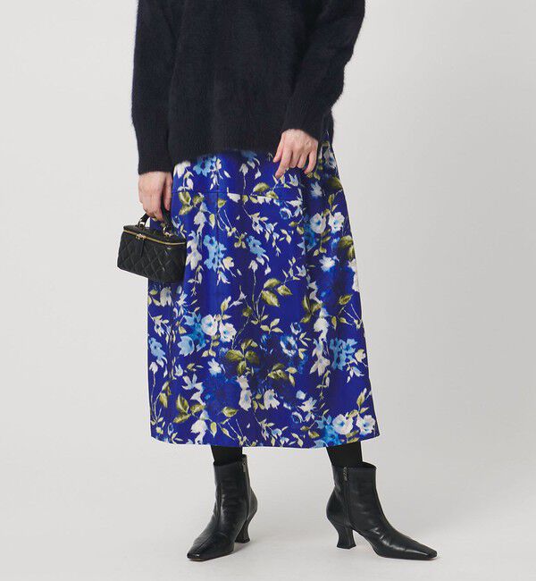 UNITED ARROWS「サテン コクーン プリント スカート ‐ウォッシャブル‐」|スカート|