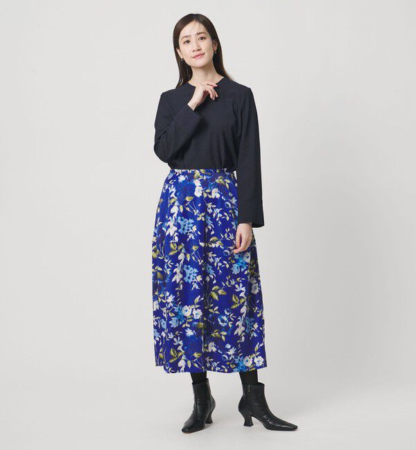 UNITED ARROWS「サテン コクーン プリント スカート ‐ウォッシャブル‐」|スカート|