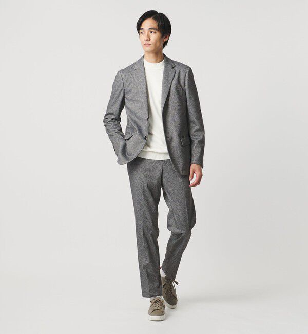 UNITED ARROWS「ホームスパン ジャージー ノープリーツ パンツ UA COZY ウォッシャブル ヨコストレッチ 防しわ」|スーツ|