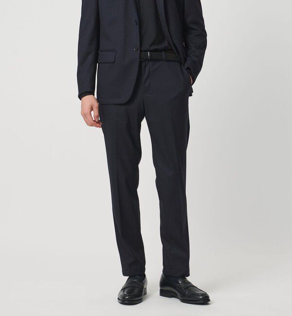 UNITED ARROWS「ホームスパン ジャージー ノープリーツ パンツ UA COZY ウォッシャブル ヨコストレッチ 防しわ」|スーツ|