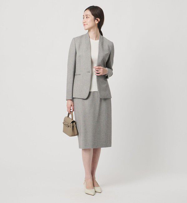 UNITED ARROWS「ツイードライク ノーカラージャケット」|ノーカラージャケット|