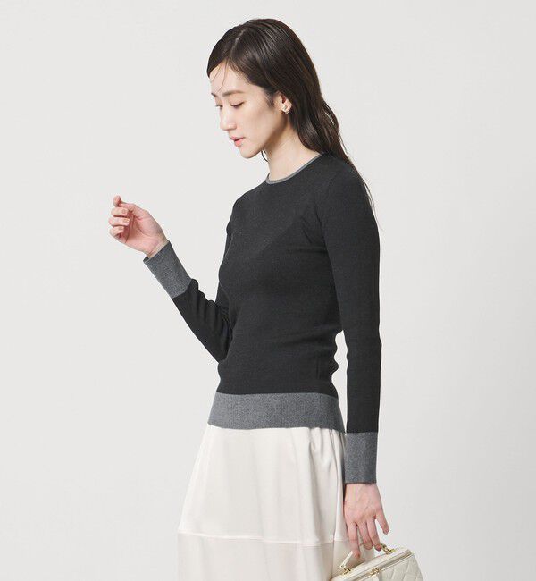 UNITED ARROWS「18G ウール リブ ニット」|ニット・セーター|DK.GRAY