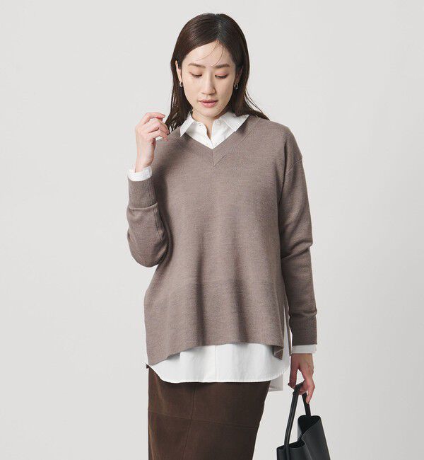 UNITED ARROWS「ウールブレンド Vネックニット ‐ウォッシャブル‐」|ニット・セーター|MOCA