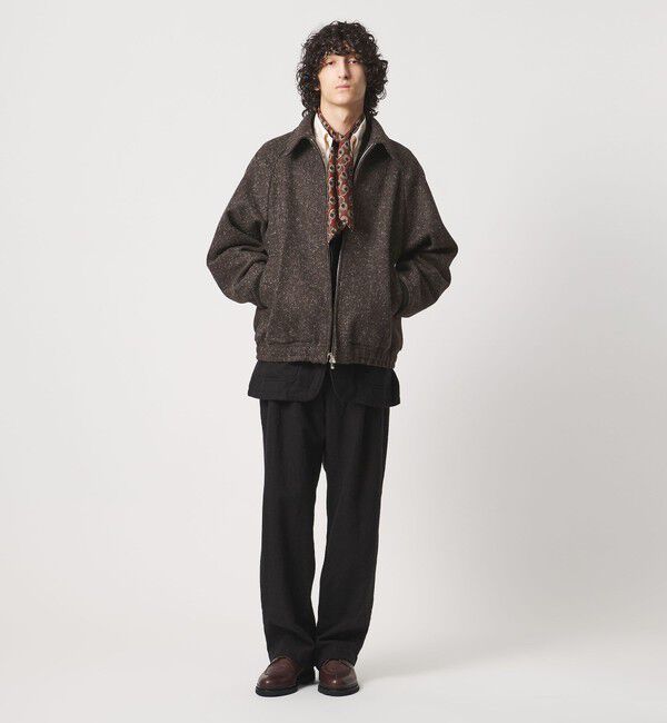UNITED ARROWS「＜District＞ブラウン ツイード ジップブルゾン」|ブルゾン・スタジャン|