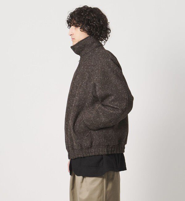 UNITED ARROWS「＜District＞ブラウン ツイード ジップブルゾン」|ブルゾン・スタジャン|