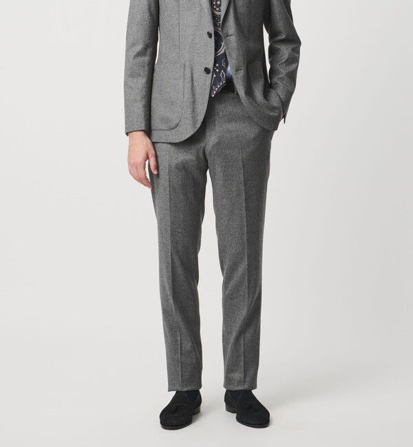 UNITED ARROWS「ストレッチフランネル ノープリーツ スラックス COMFORT EASY-MODEL ヨコストレッチ」|スーツ|MD.GRAY