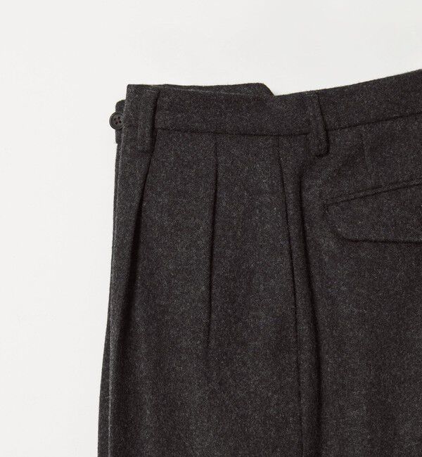 UNITED ARROWS「＜District＞ウール ナイロン メルトン 2プリーツ ワイドパンツ」|チノ|
