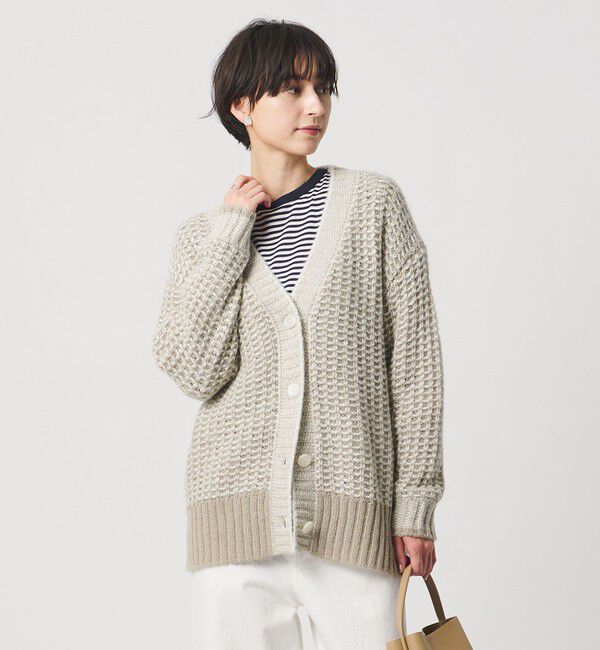 UNITED ARROWS「カラーミックス インレイド カーディガン」|カーディガン|