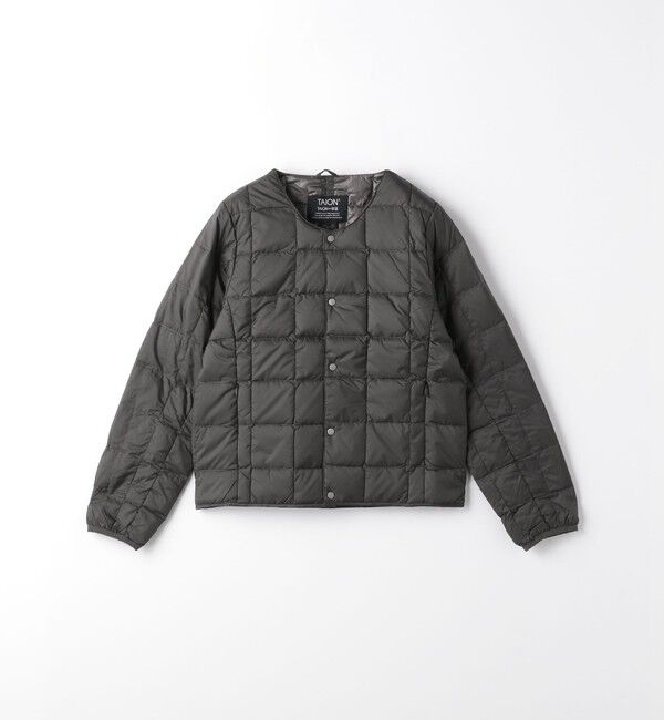 UNITED ARROWS green label relaxing「＜TAION＞ベーシック クルーネックボタン インナーダウンジャケット / キッズ  150cm」|ダウン|DK.GRAY