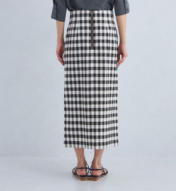 UNITED ARROWS green label relaxing「［size SHORTあり］キチントボトムス Iライン スリム タイト スカート ギンガムチェック」|タイト|