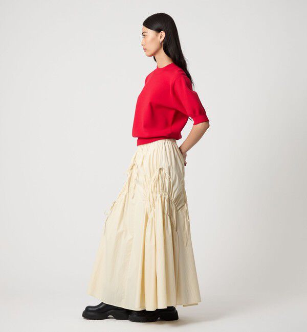 EMMEL REFINES「＜EMMEL REFINES＞EM ランダムギャザー リボン スカート」|スカート|