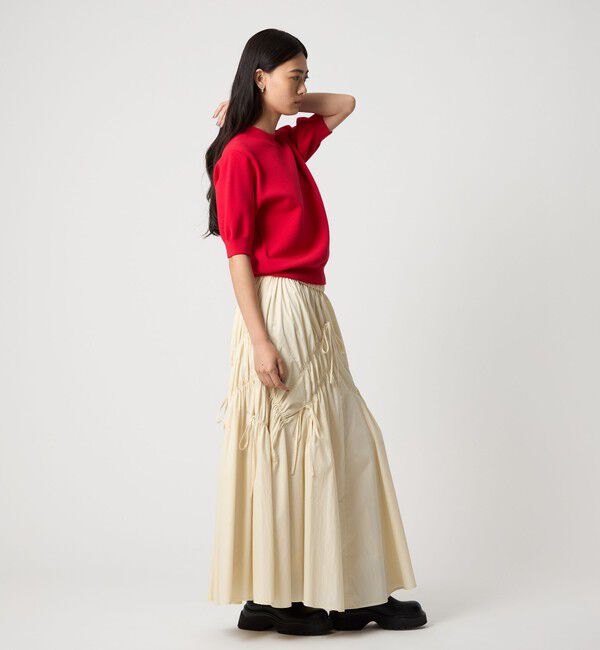 EMMEL REFINES「＜EMMEL REFINES＞EM ランダムギャザー リボン スカート」|スカート|