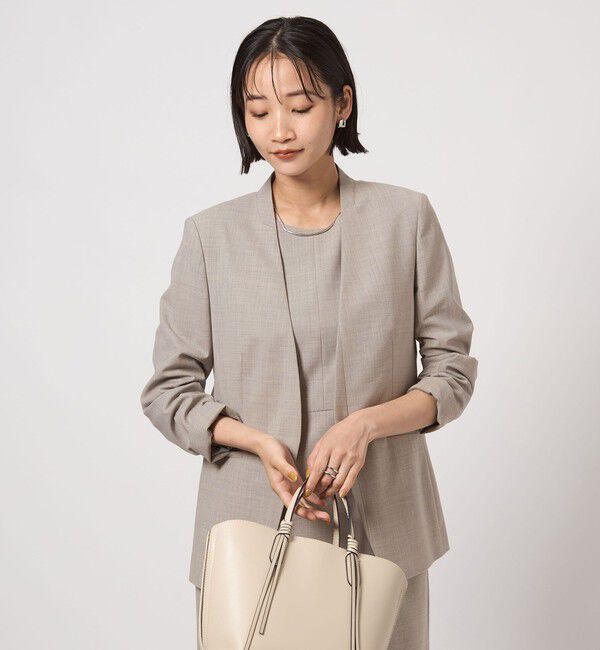 UNITED ARROWS green label relaxing「カチリラ ノーラペル ジャケット  -ウォッシャブル・ストレッチ-」|ノーカラージャケット|