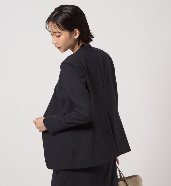 UNITED ARROWS green label relaxing「カチリラ ノーラペル ジャケット  -ウォッシャブル・ストレッチ-」|ノーカラージャケット|