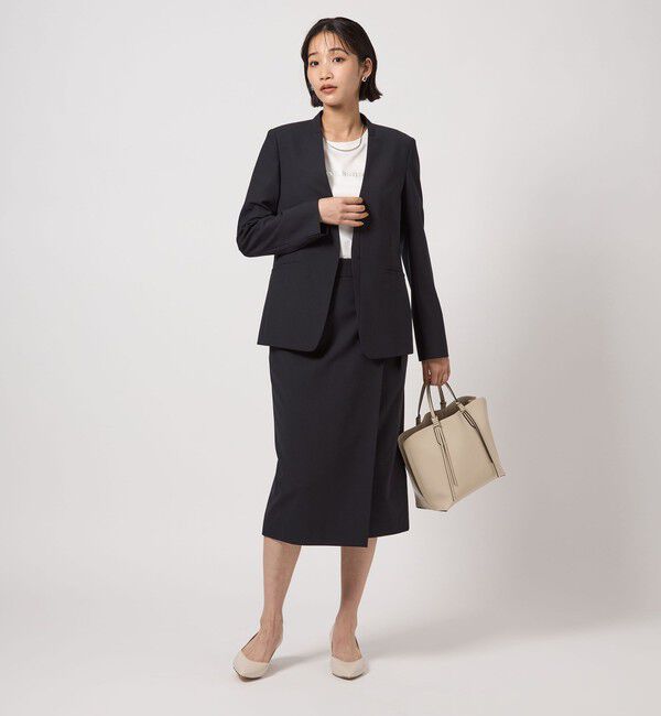 UNITED ARROWS green label relaxing「カチリラ ノーラペル ジャケット  -ウォッシャブル・ストレッチ-」|ノーカラージャケット|