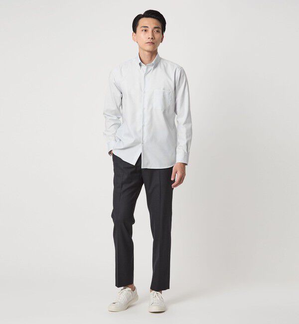 UNITED ARROWS green label relaxing「エブリット コットンオックス ソリッド スナップ ボタンダウン シャツ -イージーアイロン-」|シャツ・ブラウス|